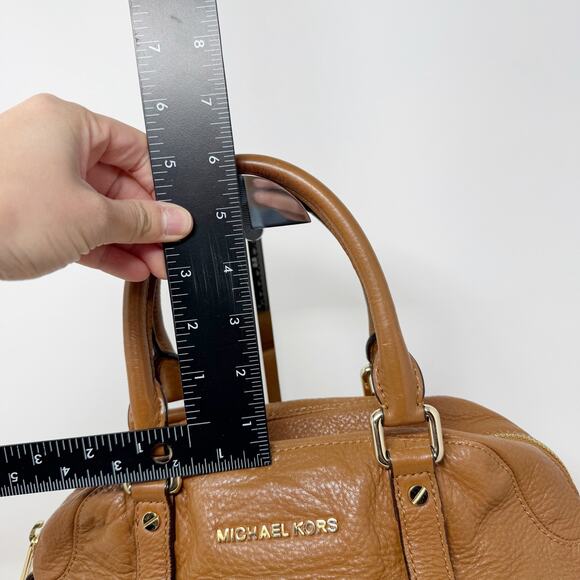 Michael Kors Brown Camel Bedford Legacy Medium Convertible Satchel Bag Leather - Picture 14 of 16